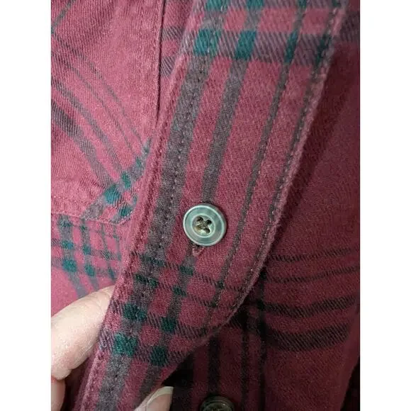 Duluth Trading Co Free Swingin Flannel Shirt Womens Large Red Plaid Button Down - Picture 6 of 9